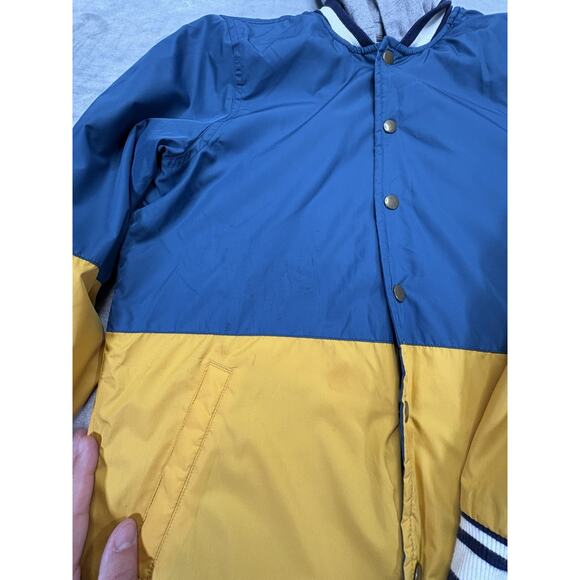 Cat & Jack Boys Jacket Blue/Yellow Sherpa Lined - Removable Hood - Size XL(16) - Picture 8 of 11